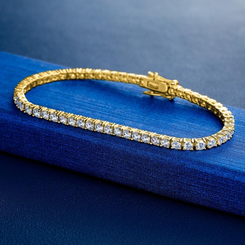 TIKJE 925 Sterling Silver 2-7mm Cubic Zirconia Classic Tennis Bracelet | White Gold Bracelets for Women | Size 6-8.5 inches - Image 3